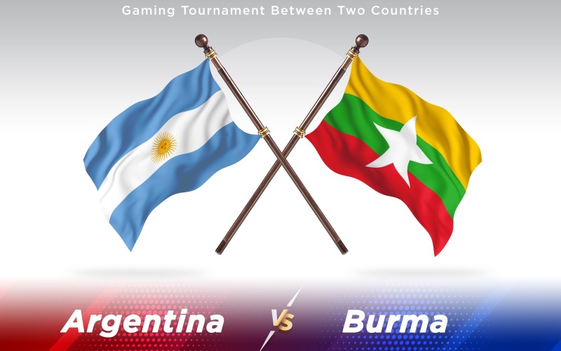 Прапори Аргентини проти Бірми двох країн - ілюстрація