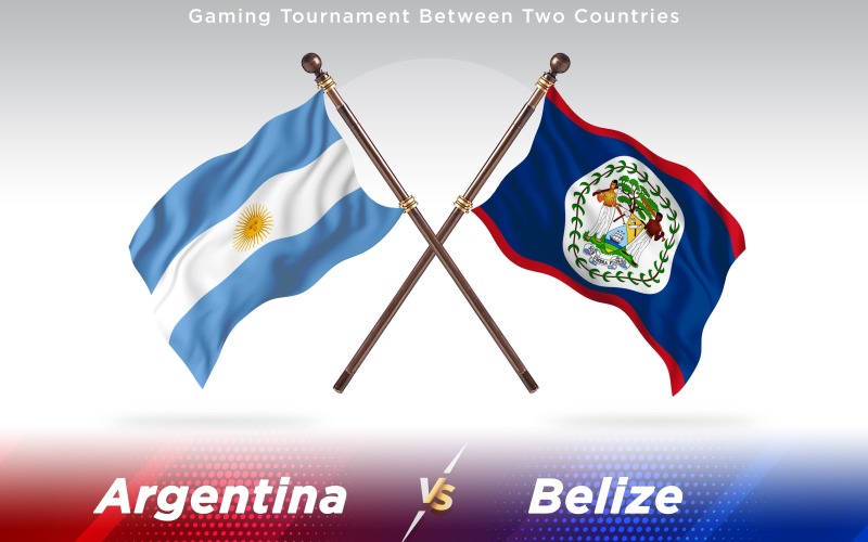 Vlajky Argentiny a Belize dvou zemí - ilustrace
