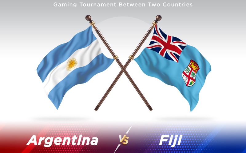 Argentina Contro Fiji Due Bandiere Di Paesi - Illustrazione