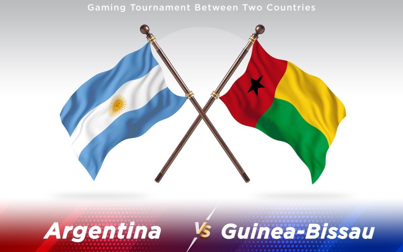 Argentína és Bissau-Guinea két ország zászlói - illusztráció