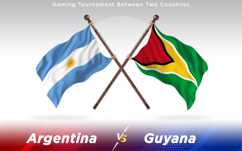 Argentína és Guyana két ország zászlói - illusztráció