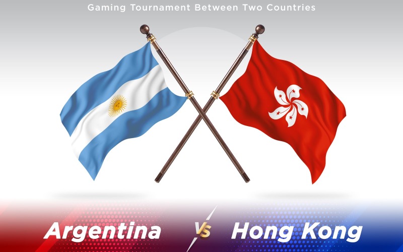 Argentína kontra Hong Kong két ország zászlói - illusztráció