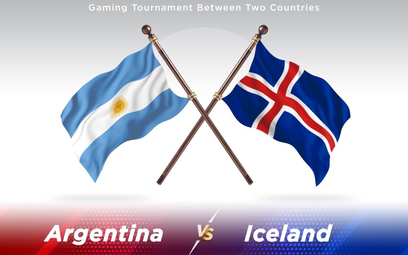 Argentina kontra Island två länder flaggor - Illustration