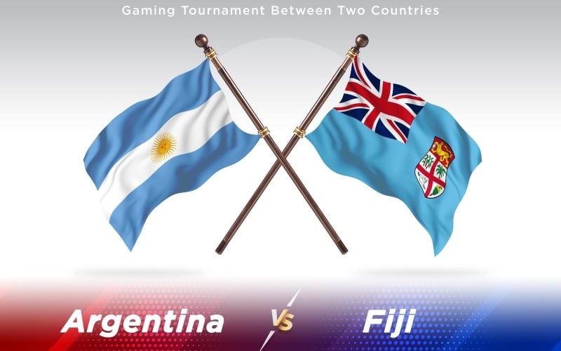 Argentina versus banderas de dos países de Fiji - ilustración