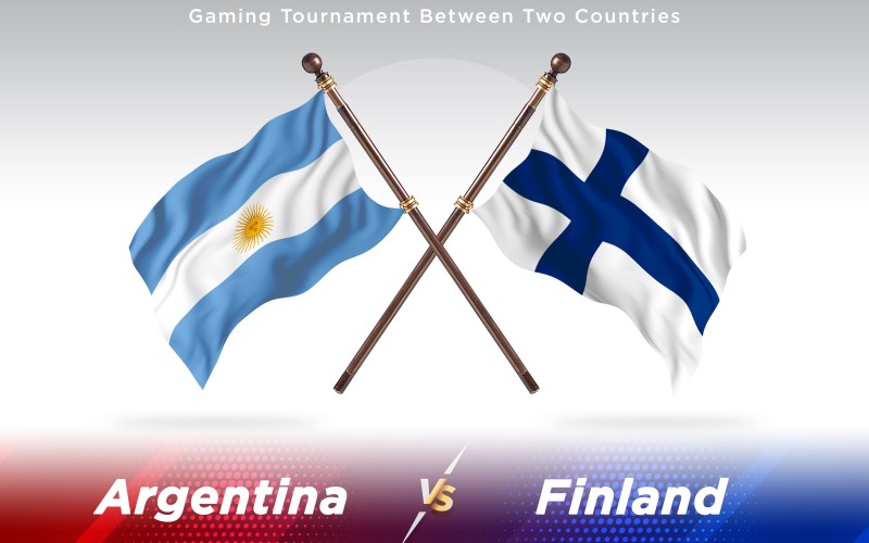 Argentina versus Finlândia Bandeiras de dois países - ilustração