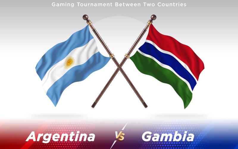 Argentina versus Gâmbia Bandeiras de dois países - ilustração