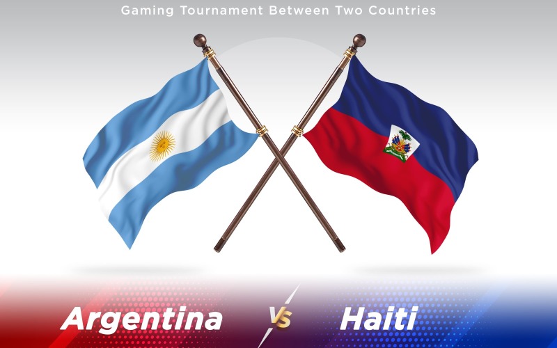 Argentina versus Haiti Bandeiras de dois países - ilustração