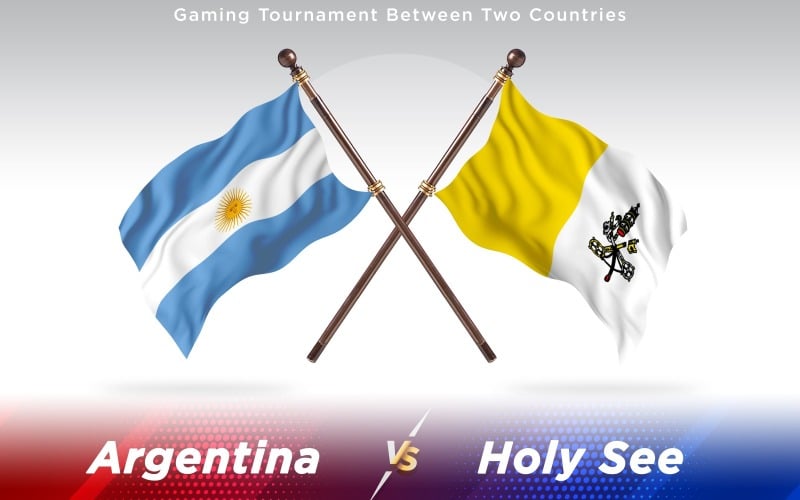 Argentine contre drapeaux de deux pays du Saint-Siège - Illustration