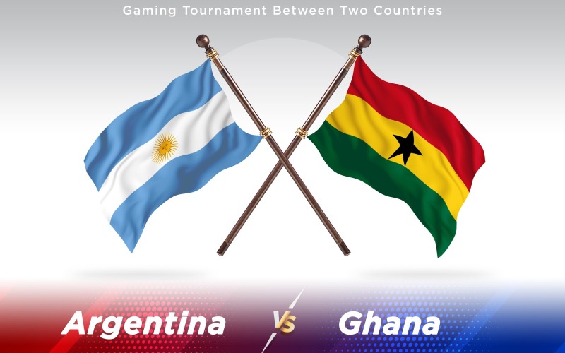 Argentinië versus Ghana Twee landenvlaggen - illustratie