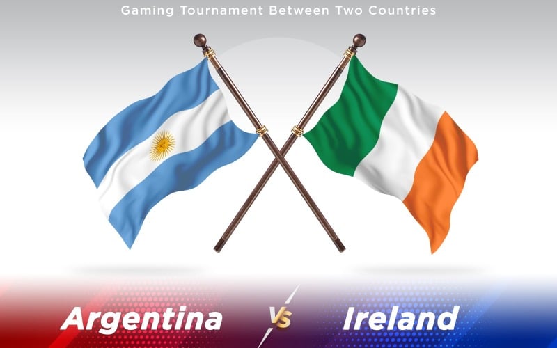Argentinië versus Ierland Twee landenvlaggen - illustratie