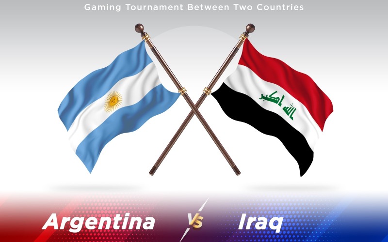 Argentinien gegen Irak Flaggen zweier Länder - Illustration