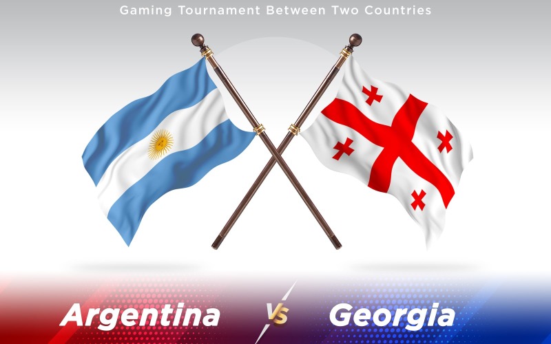 Bandeiras de dois países Argentina versus Geórgia - ilustração