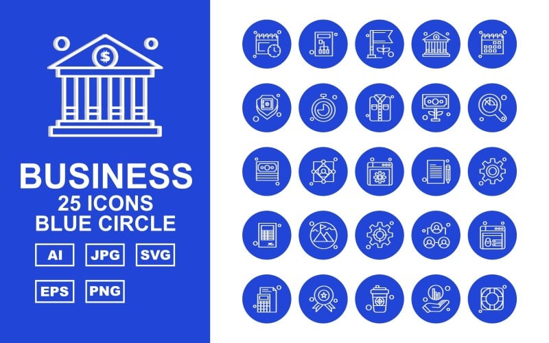 Download Набор иконок "25 Premium Business Blue Circle Iconset" / 25 Premium Business Blue Circle Iconset - Набор иконок на тему business calendar,user,leader,website,award,coffee,graph,target,server,flag,bank,shield,stopwatch,shirt,dollar,magnifying glass,document,setting,book,mountain