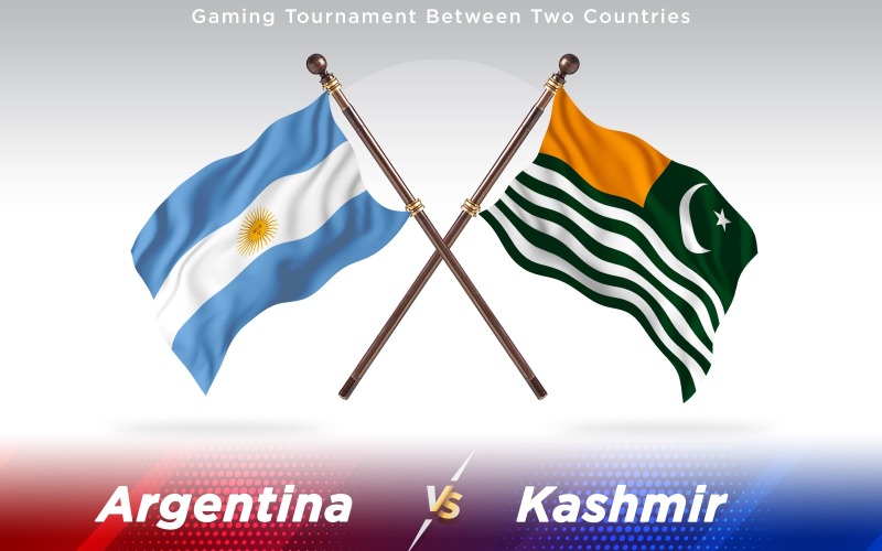 Argentina Contro Bandiere Di Due Paesi Kashmir - Illustrazione