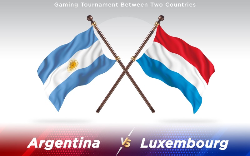 Argentina versus Luxemburgo Bandeiras de dois países - ilustração