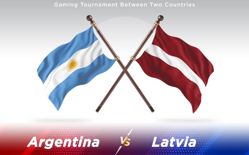 Argentine contre Lettonie Drapeaux de deux pays - Illustration