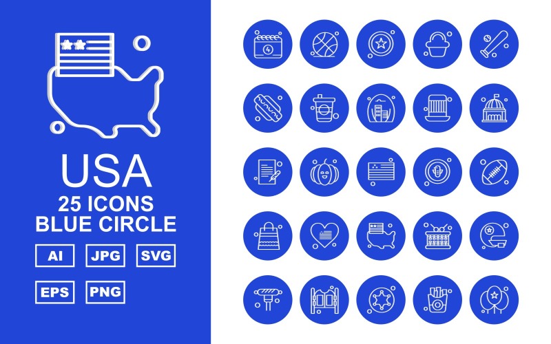 25高级美国蓝色圆圈Iconset