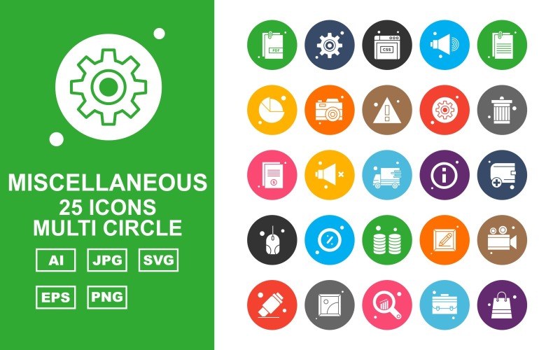 25 Premium Diverse Multi Circle Iconset