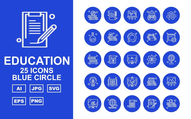 Download Набор иконок "25 Premium Education Blue Circle Iconset" / 25 Premium Education Blue Circle Iconset - Набор иконок на тему science education,study,school,pencil,ruler,chart,presentation,lcd,calculator,math,document,note,report,bag,student,blood,cells,hematology,ecology,reading