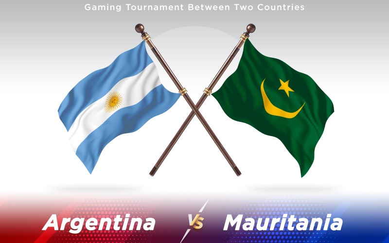 Argentina Contro La Mauritania Due Bandiere Di Paesi - Illustrazione