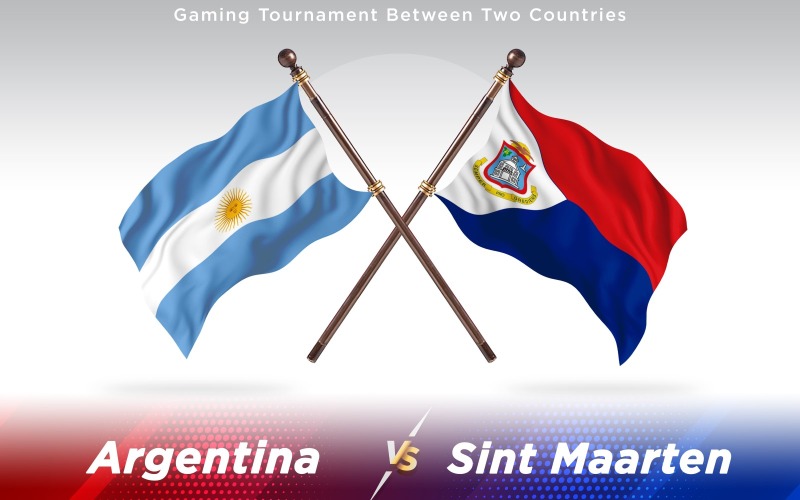 Argentína és Sint Maarten két ország zászlaja - illusztráció