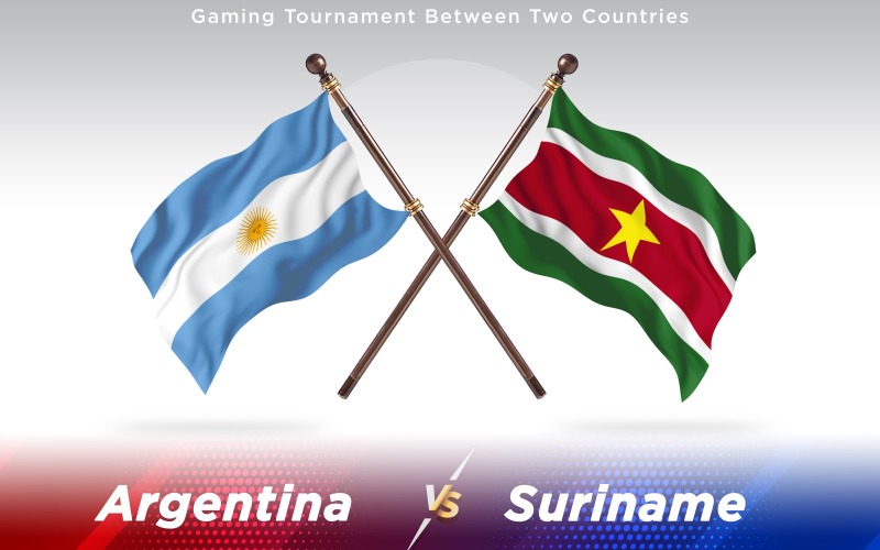 Argentína és Suriname két ország zászlói - illusztráció