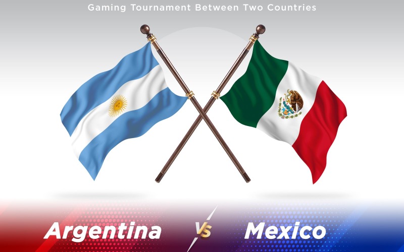 Argentina kontra Mexiko två länder flaggor - Illustration