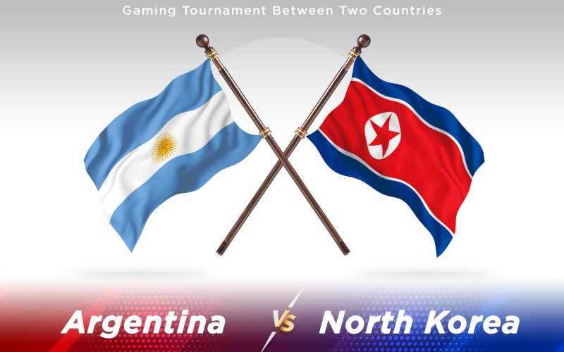 Argentina kontra Nordkorea två länder flaggor - Illustration
