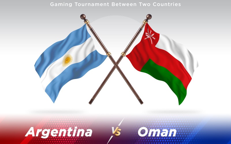 Argentina kontra Oman två länder flaggor - Illustration