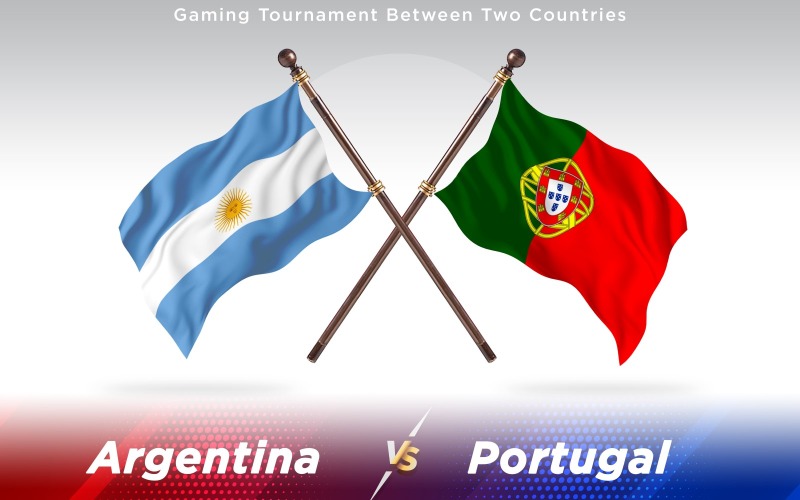 Argentina kontra Portugal två länder flaggor - Illustration