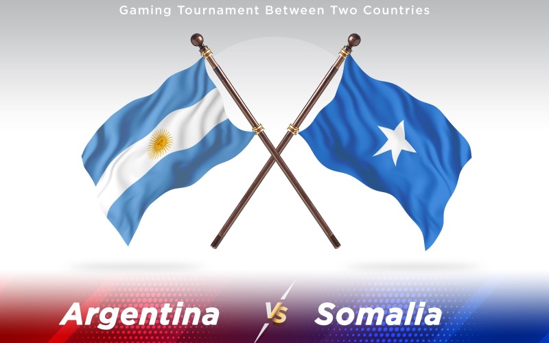 Argentina kontra Somalias två länder flaggor - Illustration