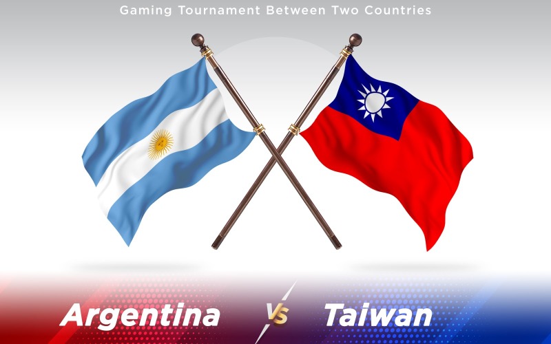 Аргентина против Тайваня флаги двух стран - Иллюстрация