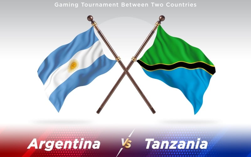 Argentina versus banderas de dos países de Tanzania - ilustración