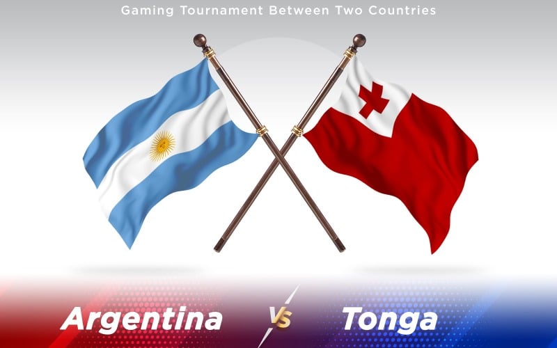 Argentina versus banderas de dos países de Tonga - ilustración