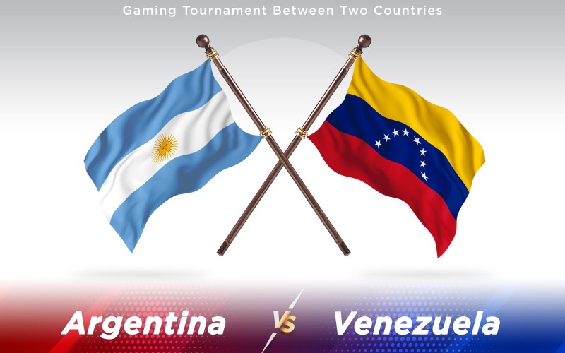 Argentina versus banderas de dos países de Venezuela - ilustración
