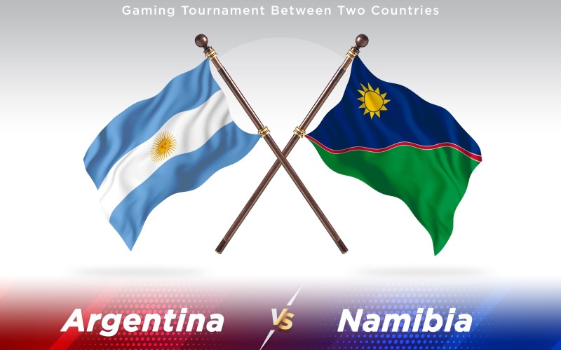 Argentina versus Namibia Two Countries Flags - Illustration