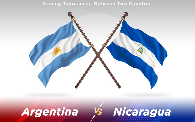 Argentina versus Nicarágua Bandeiras de dois países - ilustração