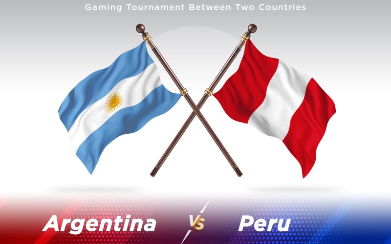 Argentina versus Peru dvě země vlajky - ilustrace