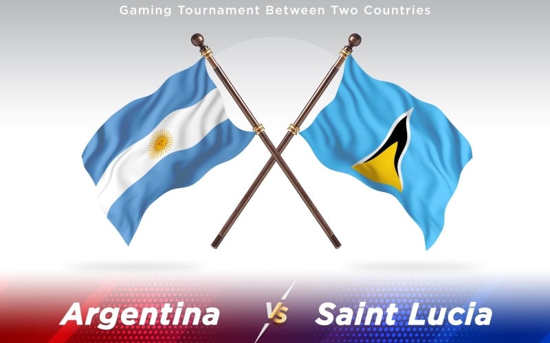 Argentina versus Santa Lúcia Bandeiras de dois países - ilustração