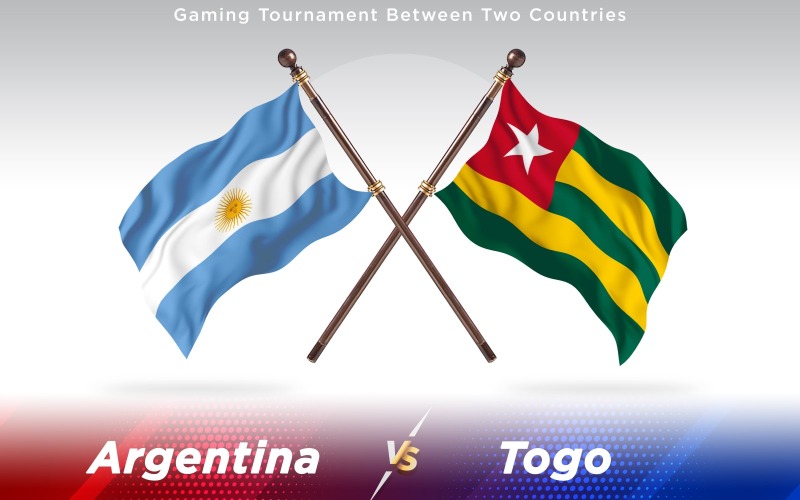 Argentina versus Togo Bandeiras de dois países - ilustração