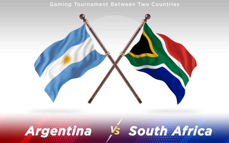 Argentinien gegen Südafrika Flaggen zweier Länder - Illustration
