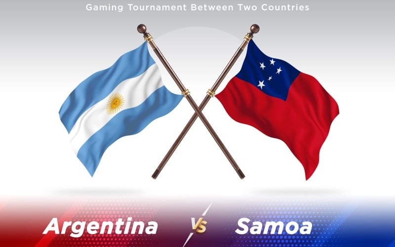 Argentyna kontra flagi dwóch krajów Samoa - ilustracji