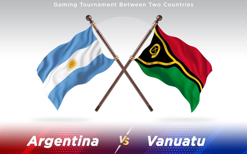 Argentyna kontra flagi dwóch krajów Vanuatu - ilustracja