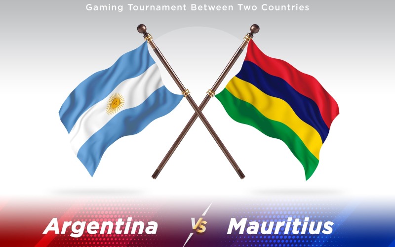 Arjantin, Mauritius'a Karşı İki Ülkenin Bayrakları - İllüstrasyon