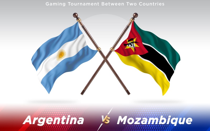 Arjantin Mozambik'e Karşı İki Ülke Bayrakları - İllüstrasyon