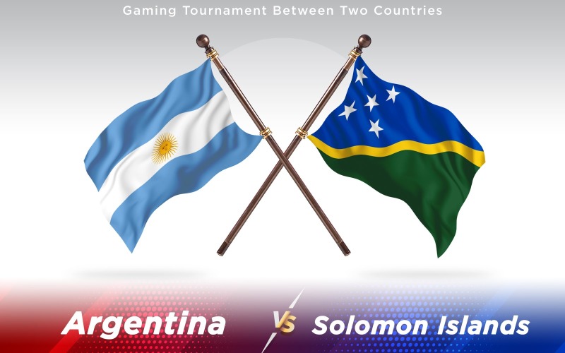 Arjantin ve Solomon Adaları iki ülke bayrakları - illüstrasyon