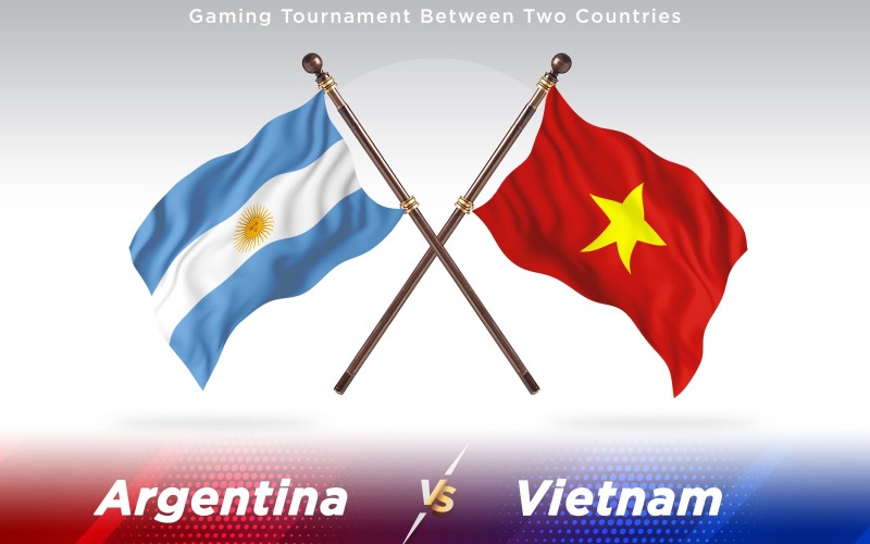 Bandiere Di Due Paesi Argentina Contro Il Vietnam - Illustrazione