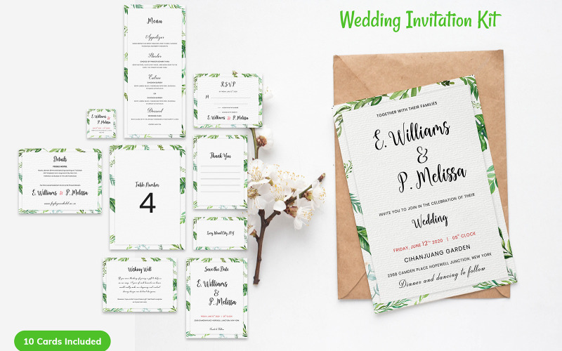 Download Фирменный стиль "Melissa - Wedding Invitation Kit - Corporate Identity Template" / Melissa - Wedding Invitation Kit - Corporate Identity Template - Фирменный стиль на тему графика wedding,invitation,cards,savethedate,reception,print,invite,rsvp,florals,elegant,flyer,poster,greeting,marriage,post