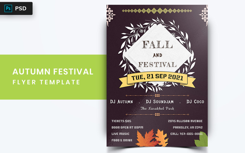 Aste - Conception de flyer du festival d'automne - Modèle d'identité d'entreprise