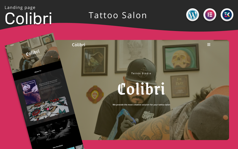 Tattoo Salon Landing page WordPress Elementor Theme